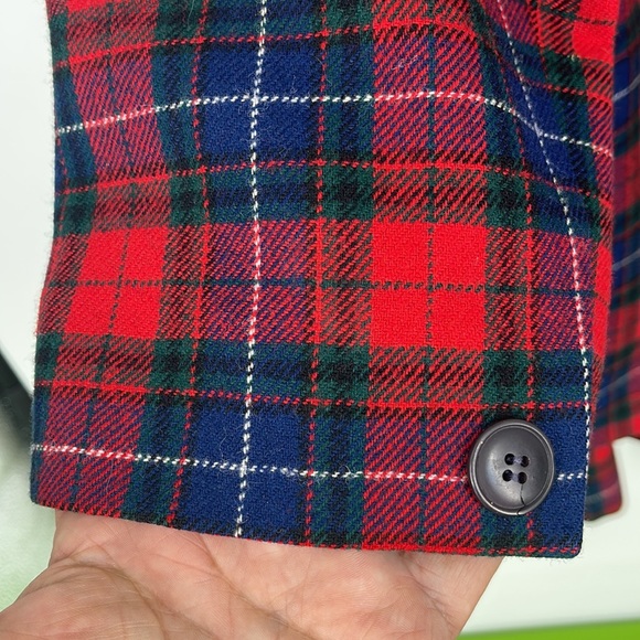 Pendleton red and blue squared pattern 100% virgin wool jacket and skirt - Picture 10 of 15